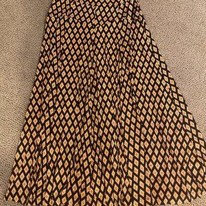 Anthropologie Orange/Black Print Skirt